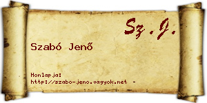Szabó Jenő névjegykártya