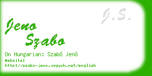 jeno szabo business card